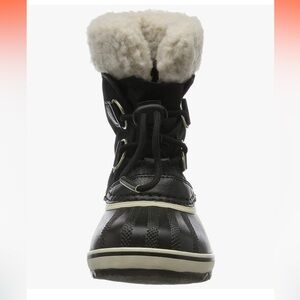 Sorel Black and Cream Kids Winter Boots
